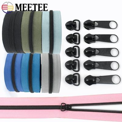 1-5M 5# Meetee Nailono Užtrauktukai Su Traukikliais Krepšiui Striukei Užtrauktukų Juosta Metrais Plastikine Ritė Užtrauktukas Siuvimo Reikmenys