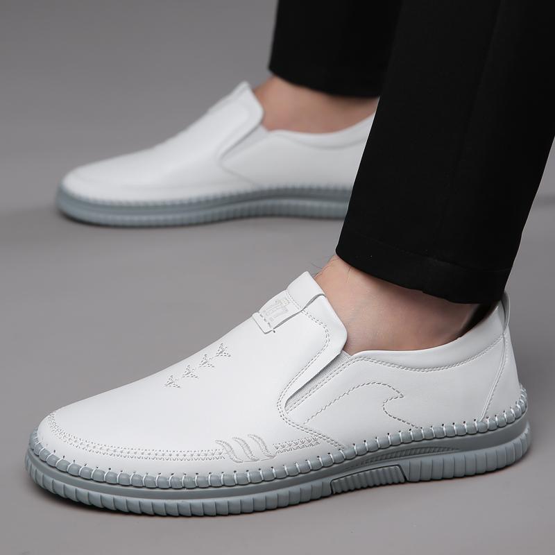 Fashion Mens Leather Shoes New Arrival Casual Office Shoes Business Men Slip-on Walking Shoes All-Match Loafers Handmade Dress Flats