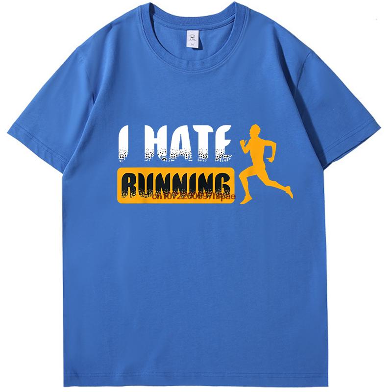 Sarcastic Mens I Hate Running Tshirt Marathon Runner Fitness Workout Cotton New Shirts And Tshirts Casual Round Neck Tshirt