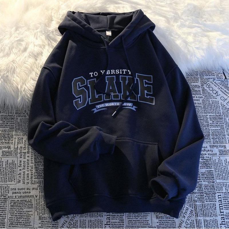 Women Long Sleeve Hooded O Neck Loose Pullovers Female Tops Solid Color Sweatshirts
