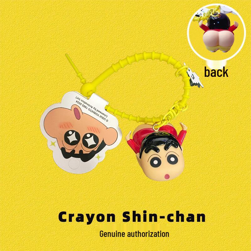 Crayon Shin-chan Cute Cartoon Pendant Keychain Plush Toy Backpack Charm