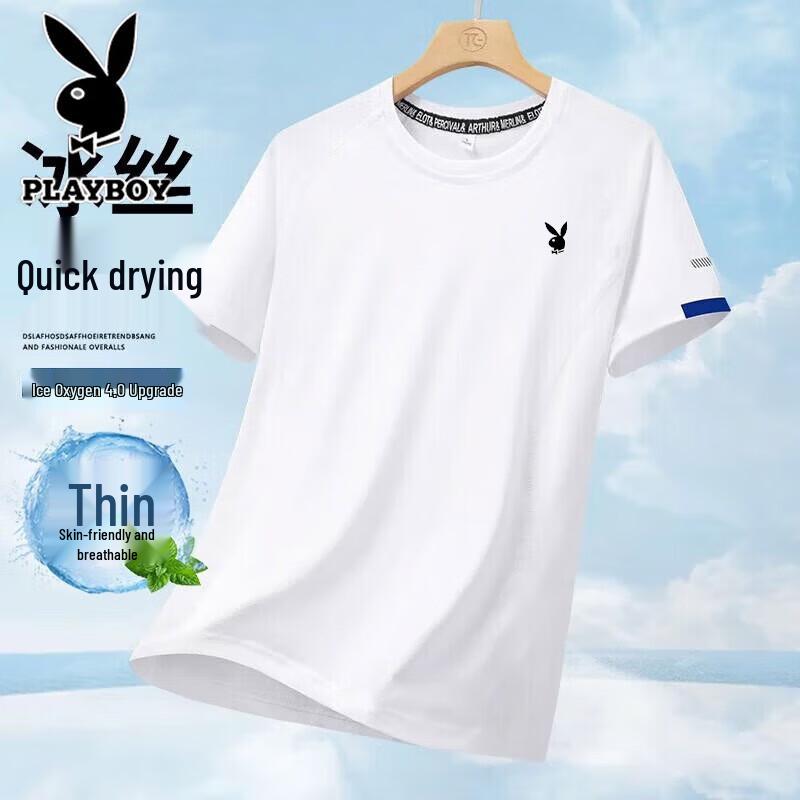 PLAYBOY Men s Summer Casual Crew Neck Short Sleeve T-Shirt 3XL