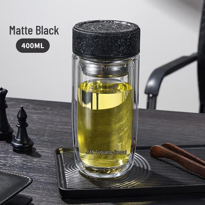 FUGUANG Double-Wall Glass Tea Infuser Tumbler