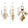 Pearls Embellished Seashells Keychain Portable Bag Charm Decoration for Women Stylish Functional Accessory
