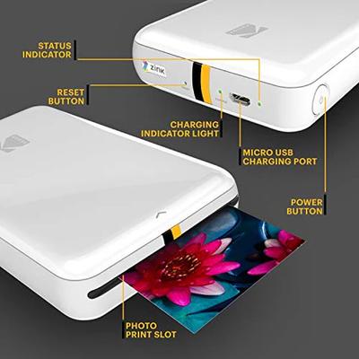 Kodak Step Instant Mobile Photo Printer Colour Zink 2X3'' 1 Ppm, Bluetooth, White