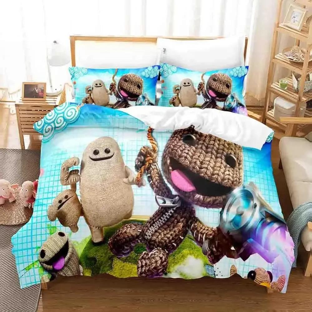 

Sackboy Little Big Planet Комплект постельного белья Single Twin Full Queen King Size Комплект постельного белья Aldult Kid Bedroom Пододеяльники Наборы Аниме Кровать 70x133cm 2pcs