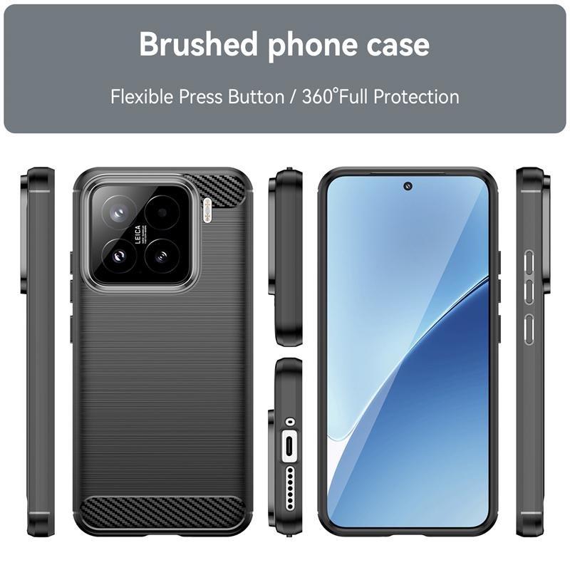 For Xiaomi 15 Case Cover Xiaomi15 Xiaomi Mi 15 Pro Capas New Phone Bumper Back Shockproof Carbon Fiber Soft TPU Fundas Xiaomi 15