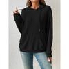 2023 Autumn/Winter European & American Knit Hooded Ribbed Kangaroo Pocket Long Sleeve Sweatshirt