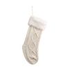 Large Size Knitted Christmas Stocking With Fluff Christmas Tree Ornaments Christmas Gift Bag  Kids