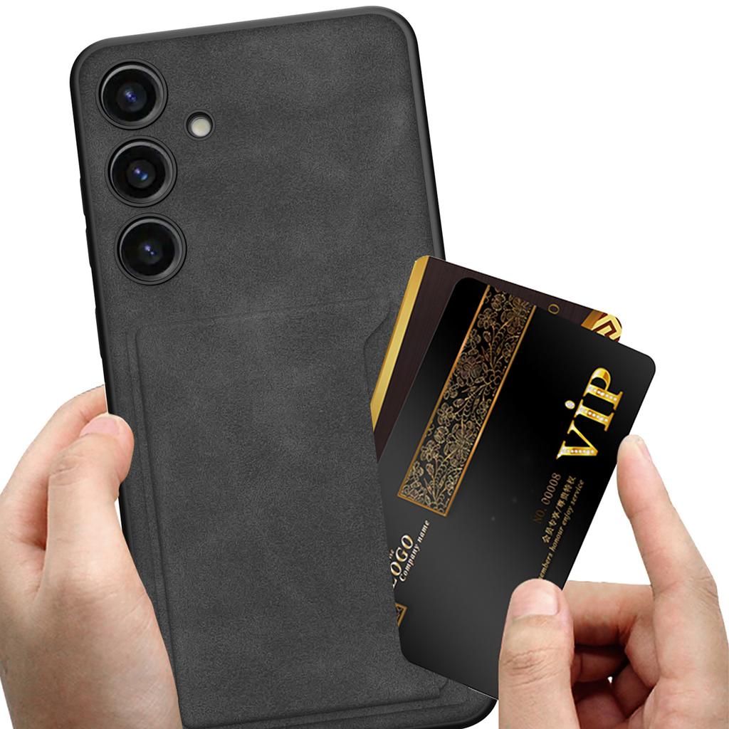Applicable To Card Samsung S24Ultra Mobile Phone Case Matte Pickup Bag S24plus Leather Case Hard Case New Model