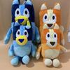 Brinquedos de Pelúcia da Família Bluey & Bingo 17/28cm - Animais de Pelúcia de Cachorro de Desenho Animado, Bonecas de Pelúcia Macias, Perfeitos para Presentes de Aniversário e Natal