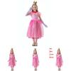 Super Mario Bros Kids Princess Peach Cosplay Costume For Halloween And Stage Performances
