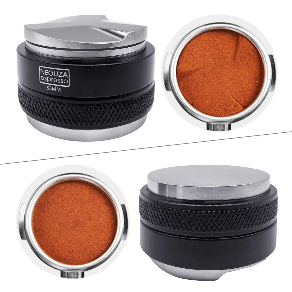 NEOUZA 53mm Coffee Distributor & Tamper 2 in 1, Dual-Head Coffee Leveler Fits 54mm Breville Portafilters, Adjustable Depth - Professional Espresso
