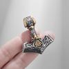 Stainless Steel Vintage Nordic Rune Compass Necklace Men Fashion Trend Amulet Nordic Jewelry