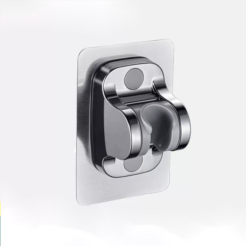Black Adjustable No-Drill Shower Head Wall Mount Holder