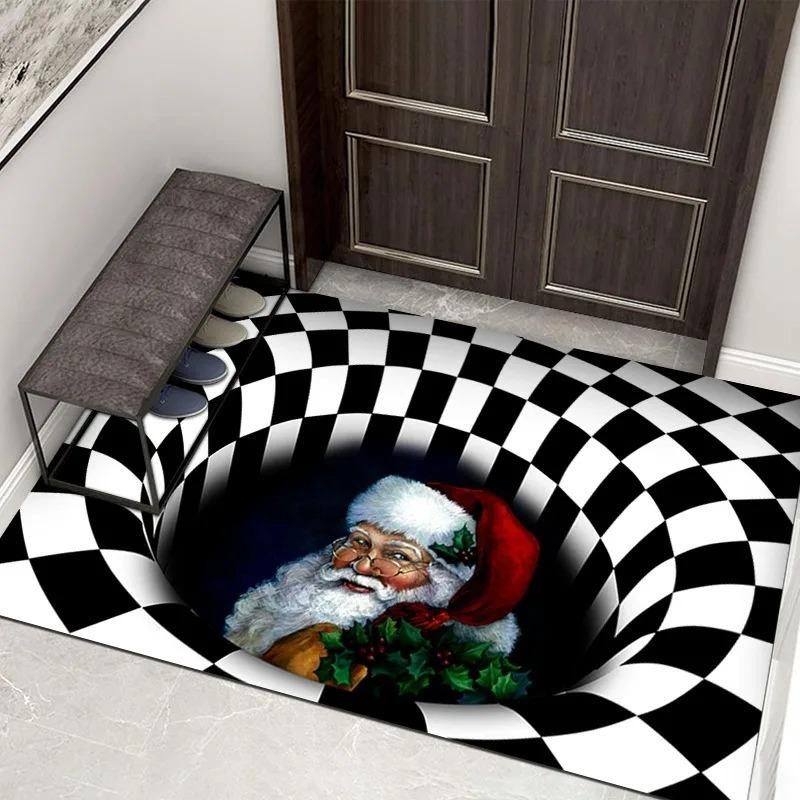 3D Optisk Illusion Hem Entrématta Vardagsrum Hall Sovrum Badrum Kök Dörrmatta Halkfri Dekor Matta