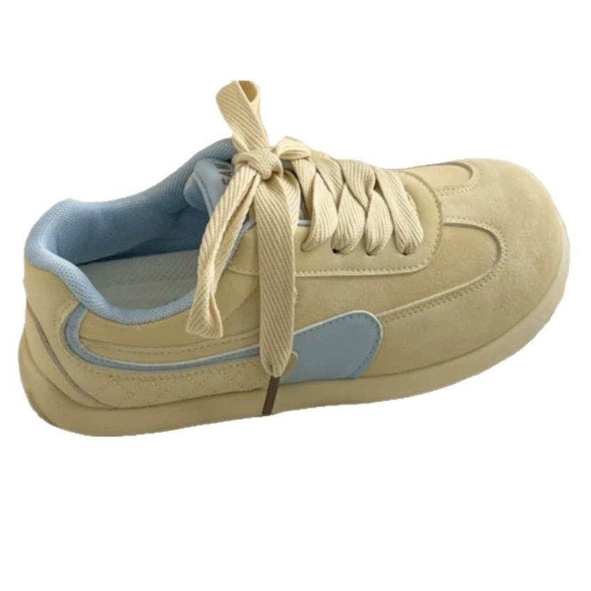 Korean Version of Niche Retro Board Shoes Women's 2025 New Spring Versatile Platform Training Shoes Sports and Leisure White Shoes