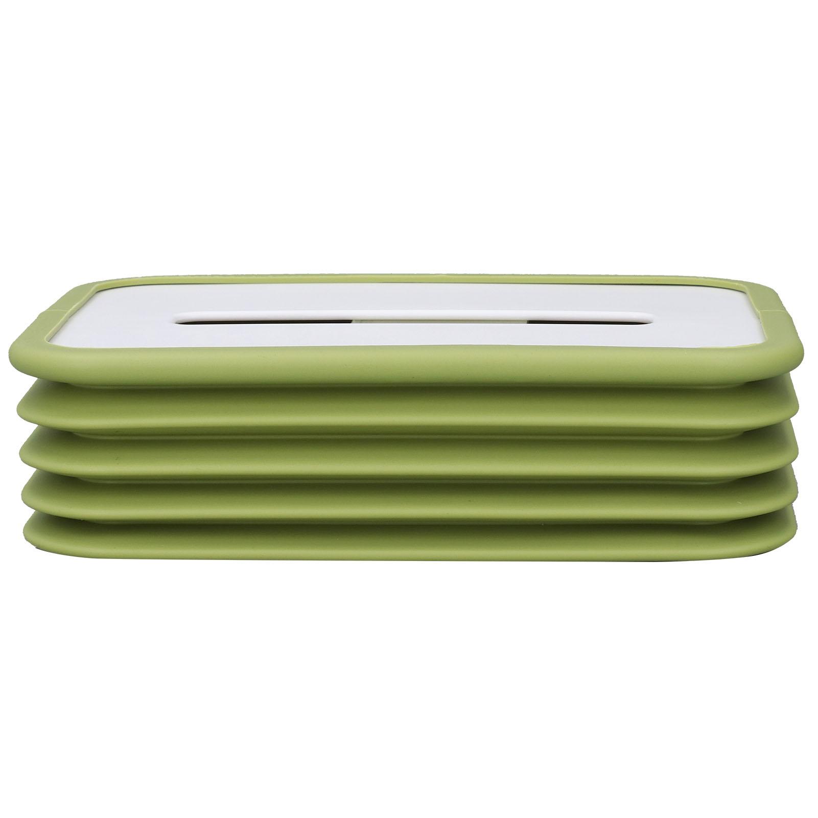 Folding Tissue Box Cover Crtive Auto Lowering Portable Silicone Facial Tissue Dispenser for Baby Stroller Home Car