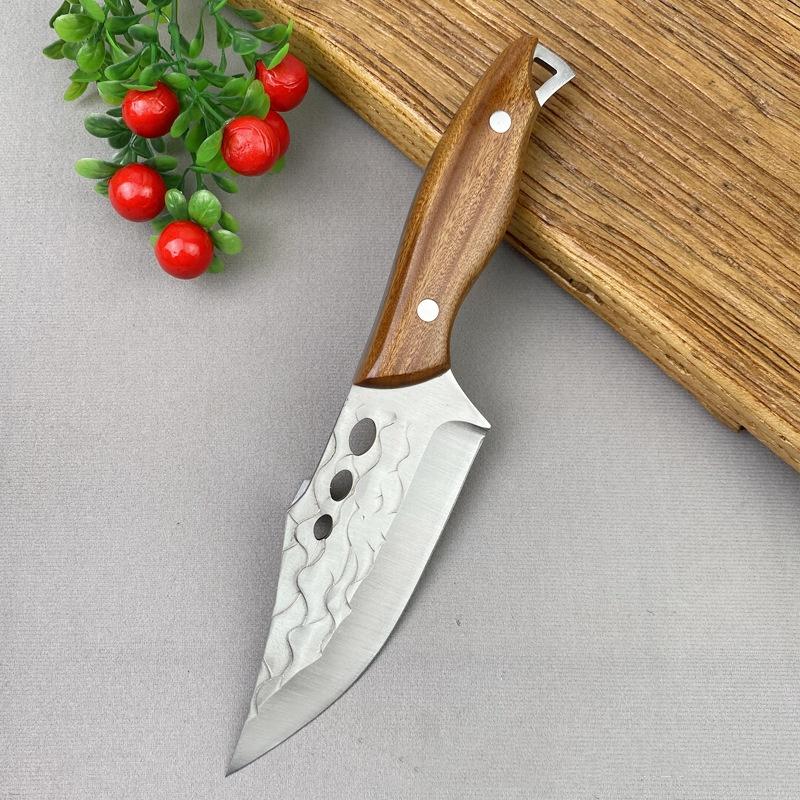 Handmade Forged Boning Knife Stainless Steel Kitchen Knife Meat Butcher Cleaver Slaughter Chef Cooking Knife With Cover
