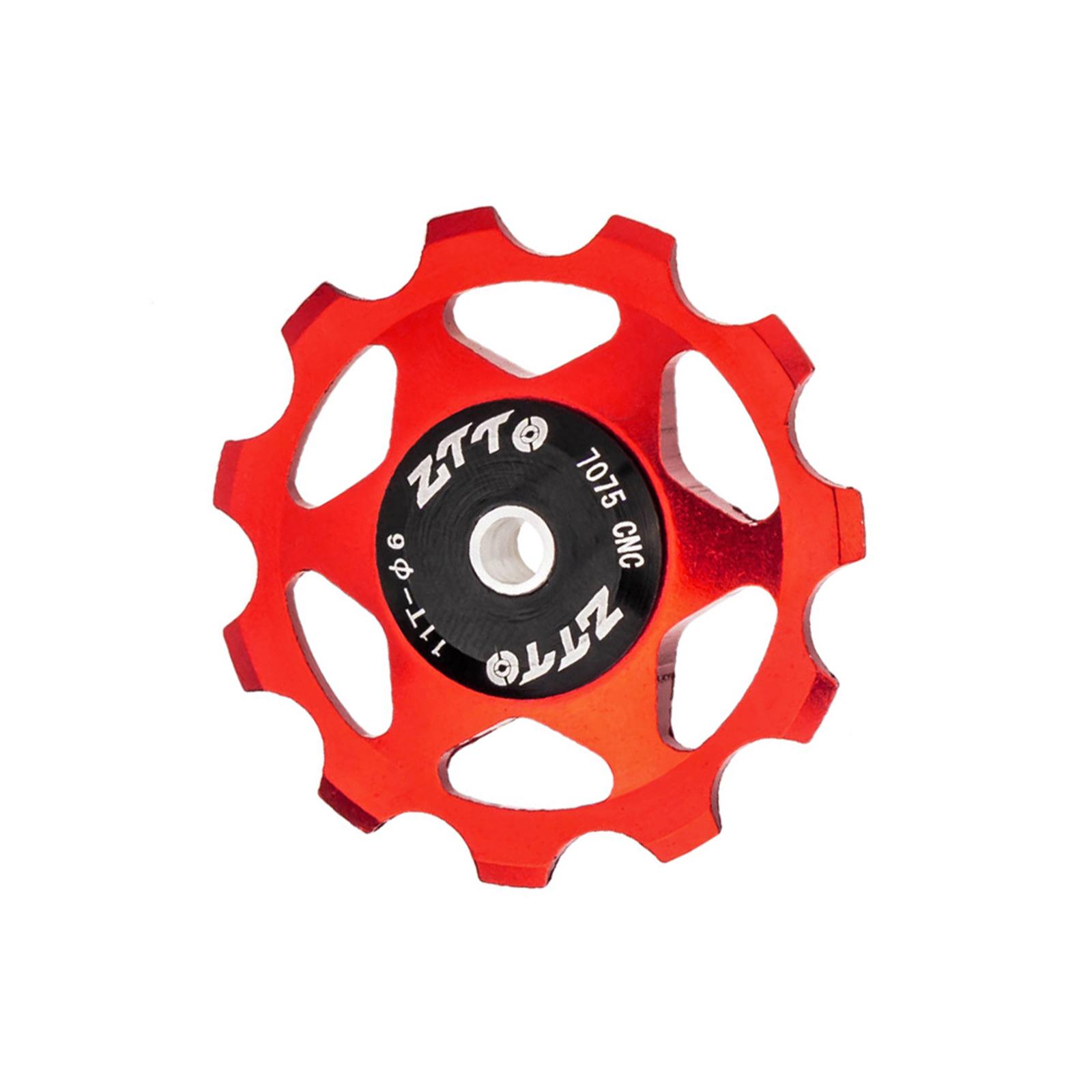 Велосипедное жокейское колесо Задний переключатель передач Шкив 11T с герметичным подшипником Жокейское колесо из алюминиевого сплава 11T красный