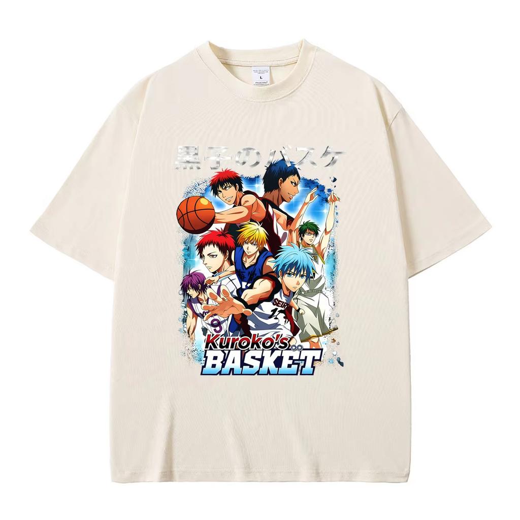 2026 Hot Sale Anime Kurokos Basketball Graphic T-shirt Unisex Vintage Hip Hop Streetwear Top Y2K Gothic Cotton Oversized T-shirts