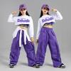 Hip Hop Mädchen K-Pop Crop Top Lila Cargohosen Kinder Street Dance Outfits Kinder Streetwear Gruppe Jazz Kleidung Sets