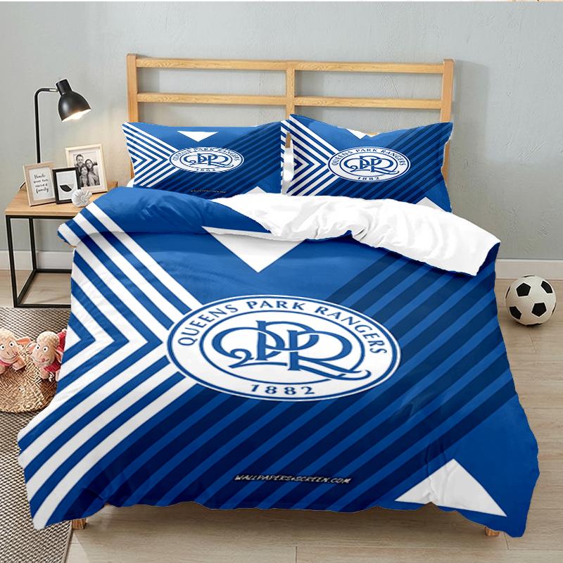3PCS Queens Crest Football Bedding set,Ideal For1pc Duvet Cover And 2pcs Pillowcases Perfect for Christmas gift,Ideal for Bedroom, Dormitory