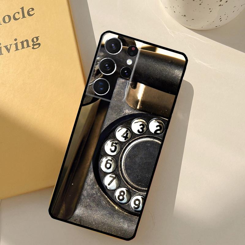 Retro Rotary Dial Telephone Phone Case For Samsung Galaxy S25 Ultra S20 S21 S22 S23 S24 Plus S9 S10 S25 FE Cover Shell