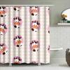 Pink Cow Printed Shower Curtain Cute Bathroom Decor For Kids Bathrooms Waterproof Fabric With Hook Rings Set (180X245Cm)