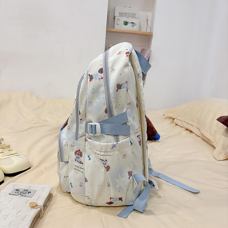 Large Capacity Student Schoolbag Puppy Printed Backpack Women's Lightweight Travel Backpack