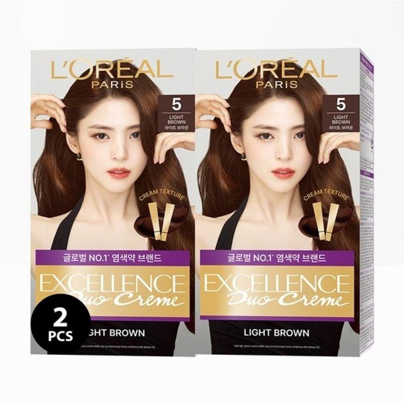 

L Oréal Paris Excellence Duo Стойкая крем-краска для волос 9 оттенков, 2 шт. Duo Cream 5.14 Ash Brown