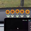 Non Residual Adhesive Ornaments 5Pcs Wobble Sunflower Car Dashboard Decor, Resin Spring Flower Ornament Interior Decoration Flowers with Slip