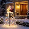 Weihnachtsmann Gartendekoration mit Lichtern, Solar-Weihnachts-Gartenlicht, LED mit Geschenkbox-Stab, Feiertags-Rasen-Stäbe für Kaskaden-Lichterkette Außen