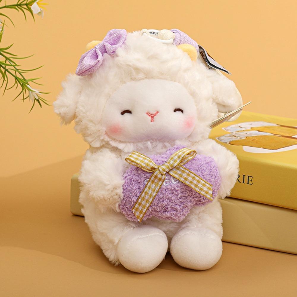 Plush Lamb Doll PP Cotton Lamb Keychain Ornament Sweet Bag Pendant Charm  Backpack Hanging Decor