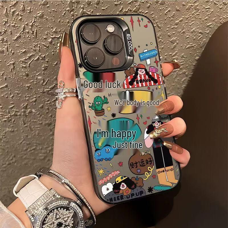 

Happy Just Be Energetic iPhone Case for Apple Pro Max - Compatible with iPhone 14/15/16/17; European & American Designs iPhone 16