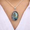 Labradorite Gemstone 925 Sterling Silver Handmade Women Pendant 1.75", Birthday Gift PP-63-23
