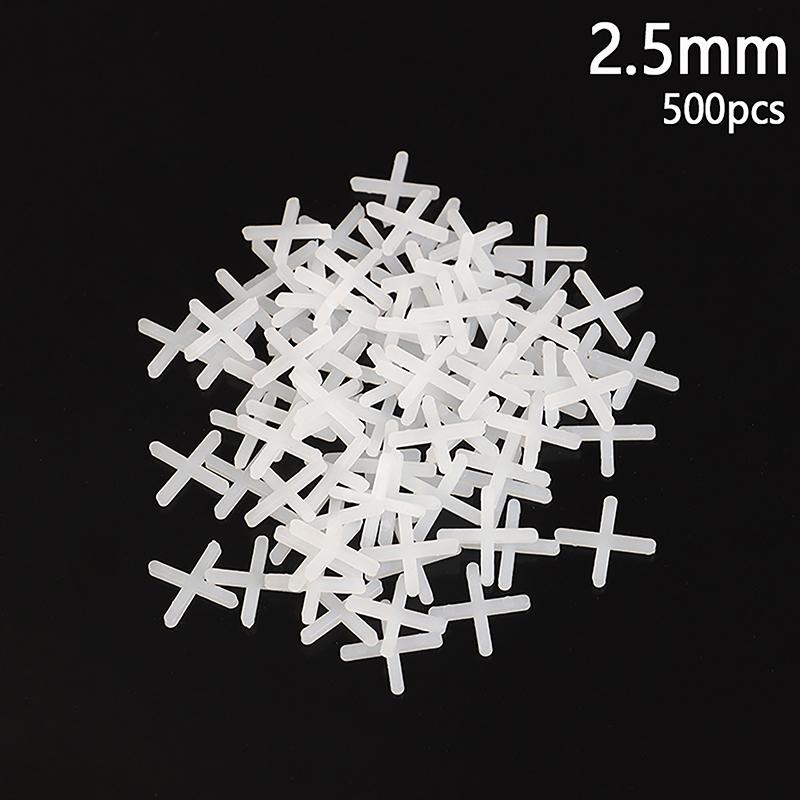 500Pcs 1/1.5/2/2.5/3/5Mm Ceramic Tiler Spacer Cross Plastic Tile Plumber Reuseable Leveling System Construction Tools