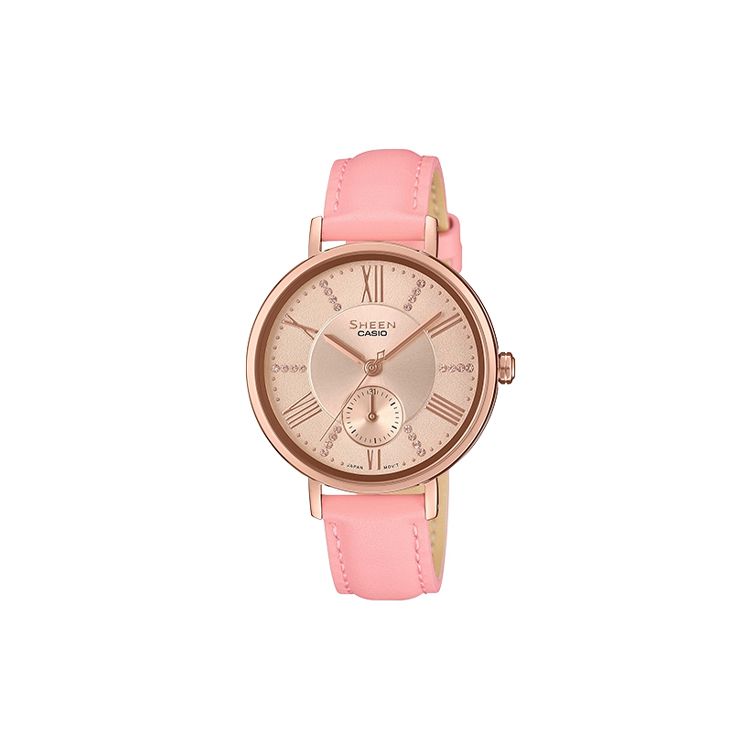 

Casio Sheen Series Elegant Simple Smart Crystal Business Quartz Watch Women watches Gold SHE-3066PGL-4A Pink Strap