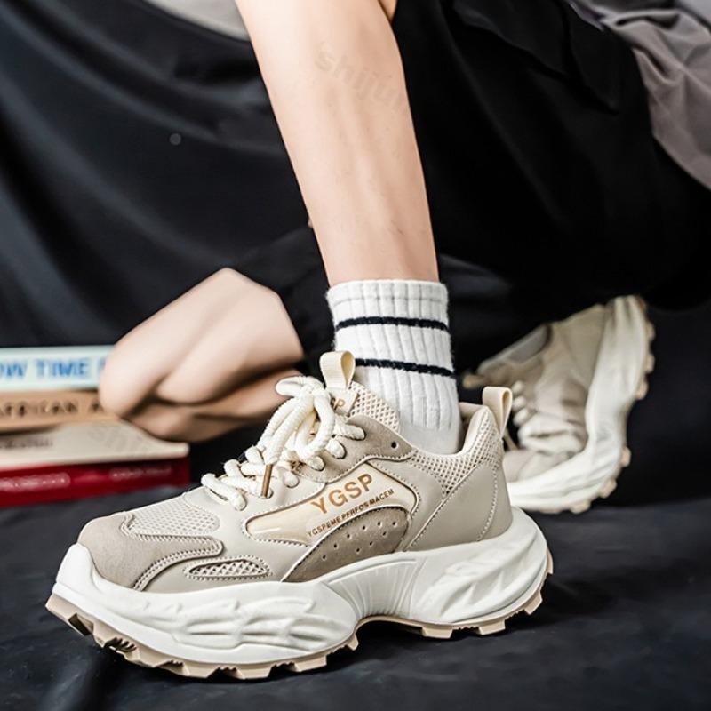 Mode 2025 Lente Nieuwe Heren Modetrend Casual Schoenen Mesh Ademend Comfortabel Veelzijdige Schoenen Dikke Zool Antislip Chunky sneakers