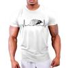 T-shirt con stampa battito cardiaco di riccio Abbigliamento Uomo T-shirt a maniche corte Oversize Moda Camiseta Uomo Maglietta Nera Top Tee Homme
