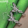 925 Sterling Silver Dancing Angel Pendant with Piercing Earrings Fashion Charm Wedding Jewelry