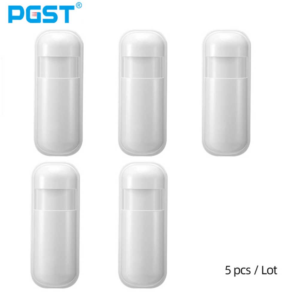 PGST Motion Detector 433MHz PIR Motion Sensor eV1527 for Smart Home Alarm System Wireless Infrared Motion Detector Security 5pcs