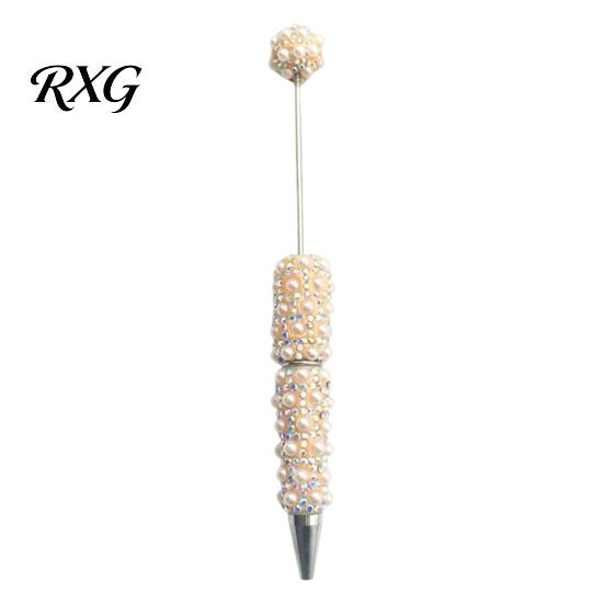 Faux Diamond Pen DIY Beadable Pen, Rhinestone Pearl Ballpoint Fancy Glitter Luxury for Crafting, Student Stationery Office Writing Tools Smooth