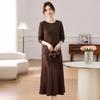 Elegant Summer Knit Skirt and Vest Set for Middle-aged Women