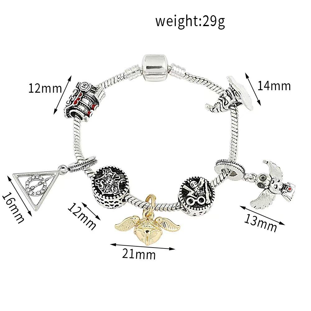 Harri Movie Potter Brățară cu mărgele de modă Snitch de aur Brelocuri DIY Brățări pentru femei Accesorii de mână în tendințe Cadouri