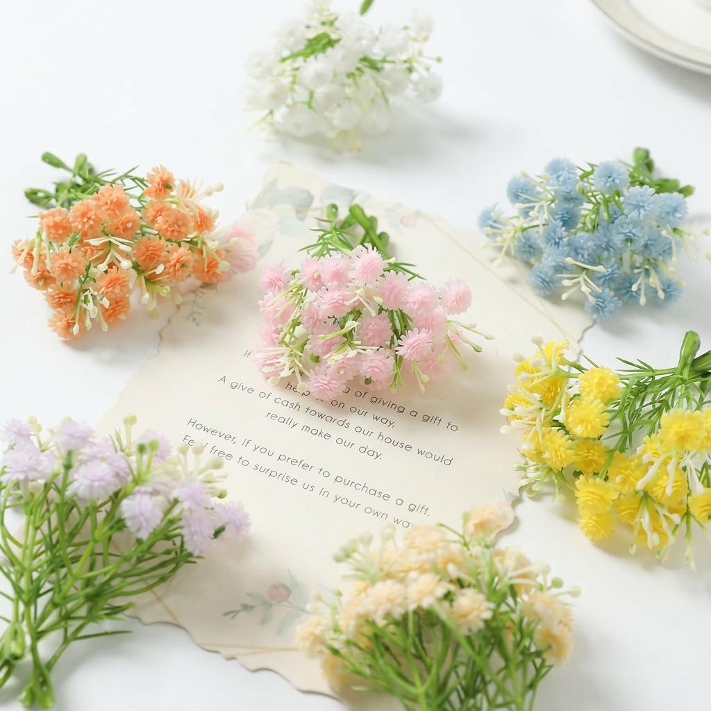 Artificial Flowers Gypsophila 8CM Fake Flowers For Home Decor Wedding Decorations Ornaments Craft Garland Accessories