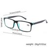 Men's Black Blue Square Reading Glasses Anti Blue Light 100-400 Degrees High Quality Comfortable Eyewear For Office Daily Use