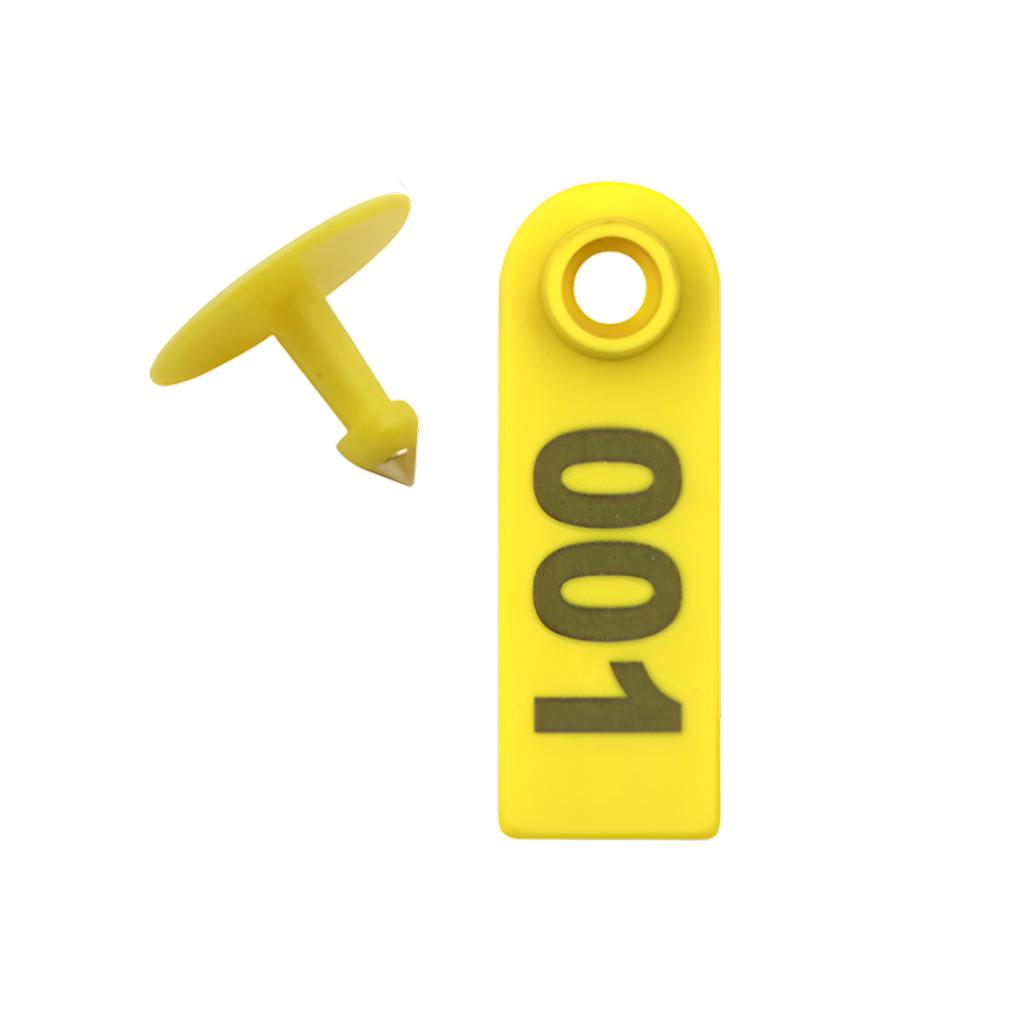 

100 Pieces Livestock Ear Tags Portable Removable Reusable Identification Labels ID Card Labeling Tool Accessories yellow