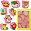 8 PCSChristmas Cookie Molds Christmas Dough Stamps Plastic 3D Cartoon Pressable Cookie Molds DIY Candy Baking Pastry Decoration