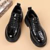 Fashion Casual Leather Shoes Men Thick Bottom High Quality Running Sneaker Outdoor Lace-Up Antiskid Business Shoes Flat Designer Shoes